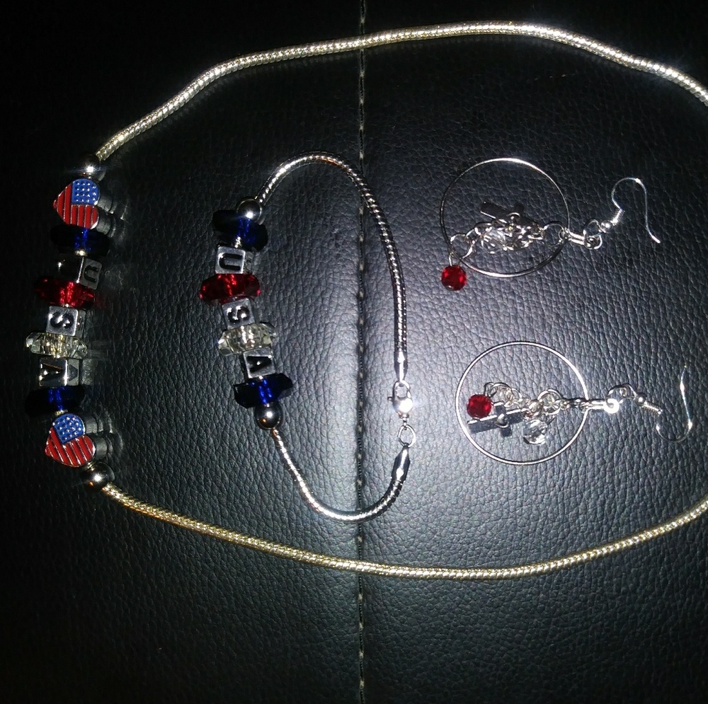 Patriotic Love USA Fashion Jewelry Set